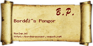 Bordás Pongor névjegykártya